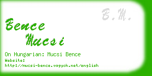 bence mucsi business card